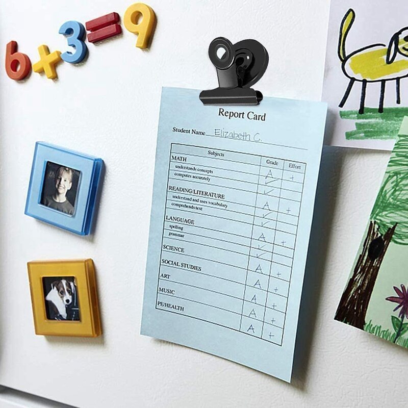 PPYY-20Pcs Fridge Magnetic Clips, Scratch-Free Refrigerator Magnet Clips, Binder Clips Paper Clamps, Whiteboard Magnets Clips