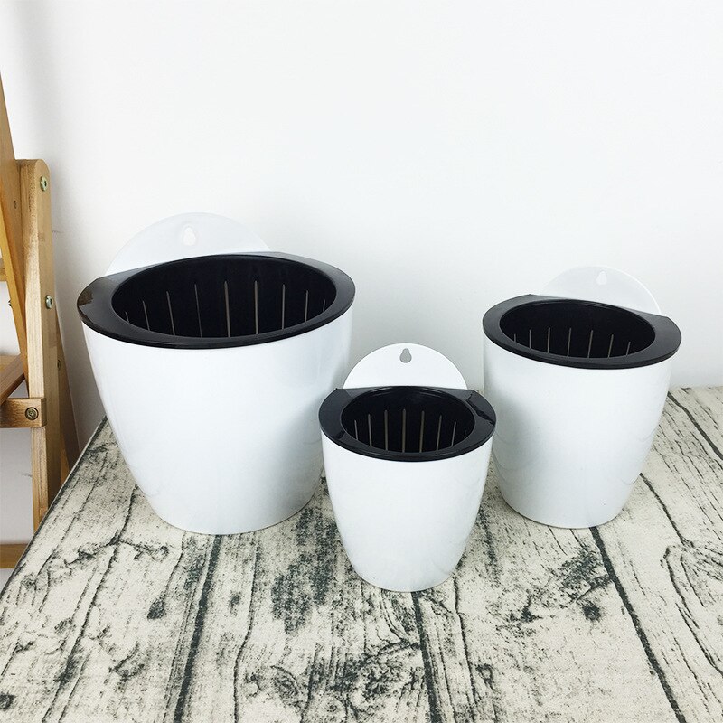 Self Watering Flower Pot Wall Hanging Resin Plastic Planter Durable For Garden Balcony DC156