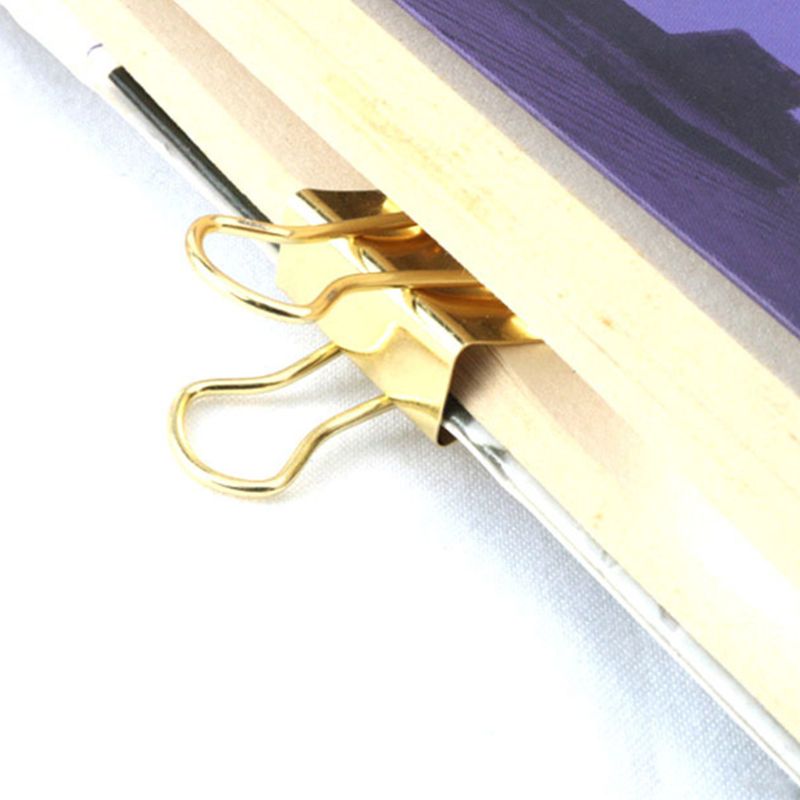 Gold Binder Clips Small 3/4 Inch (19 mm) 25/Pack