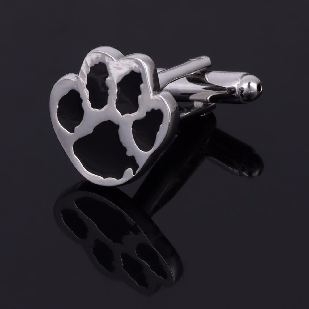 ¡Novedad! 1 par de gemelos JAVRICK con de huella de perro para hombre, de joyería, gemelos para boda, , negocios