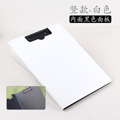 A4 Covered Clipboard File Folder Organizer Documents Holder Writing Pad Padfolio Portfolio Tool for Office School Home: white