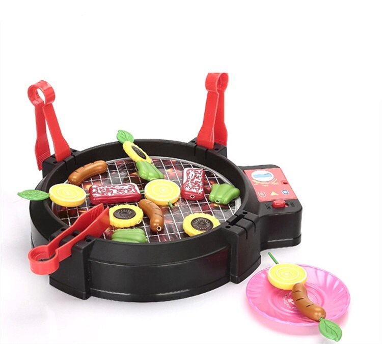 [Grappige] Speelhuis Speelgoed Elektrische Muziek Barbecue Speelgoed Geluid Bbq Keuken Voedsel Sets Familie Ouder-kind Interactieve grappige Koken Speelgoed