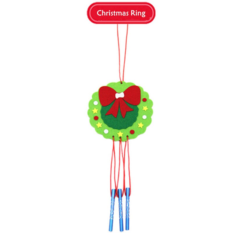 Children DIY Christmas Wind Chime Handmade Non Woven Wind Bell Kid Manual Craft Toy Decorative Pendant Materials Package: Christmas Ring