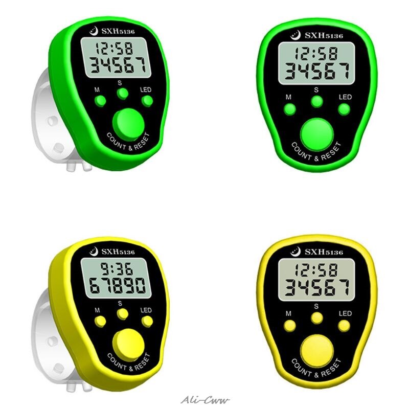 Finger Counter Clock LCD Electronic Digital Tally Counters with Time & Backlight