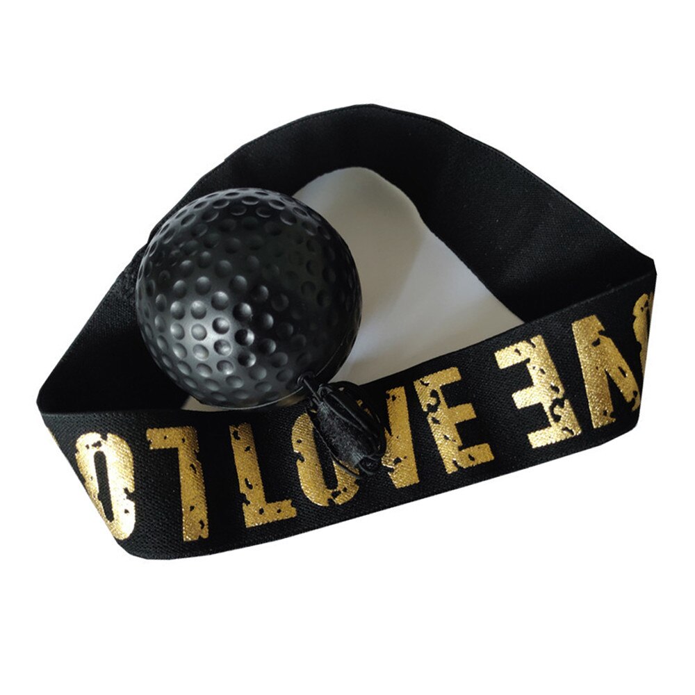 Bola mágica para reflejos de boxeo, Bola de espuma de PU montada en la cabeza, para entrenar puñetazo, reacción: black ball headband