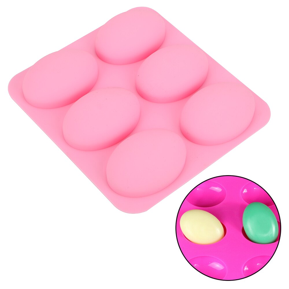 4 Cavity 3D Handmade Silicone Soap Mold Massage Soap Making Tools Resin Crafts Oval Soap Moulds: Oval Shape