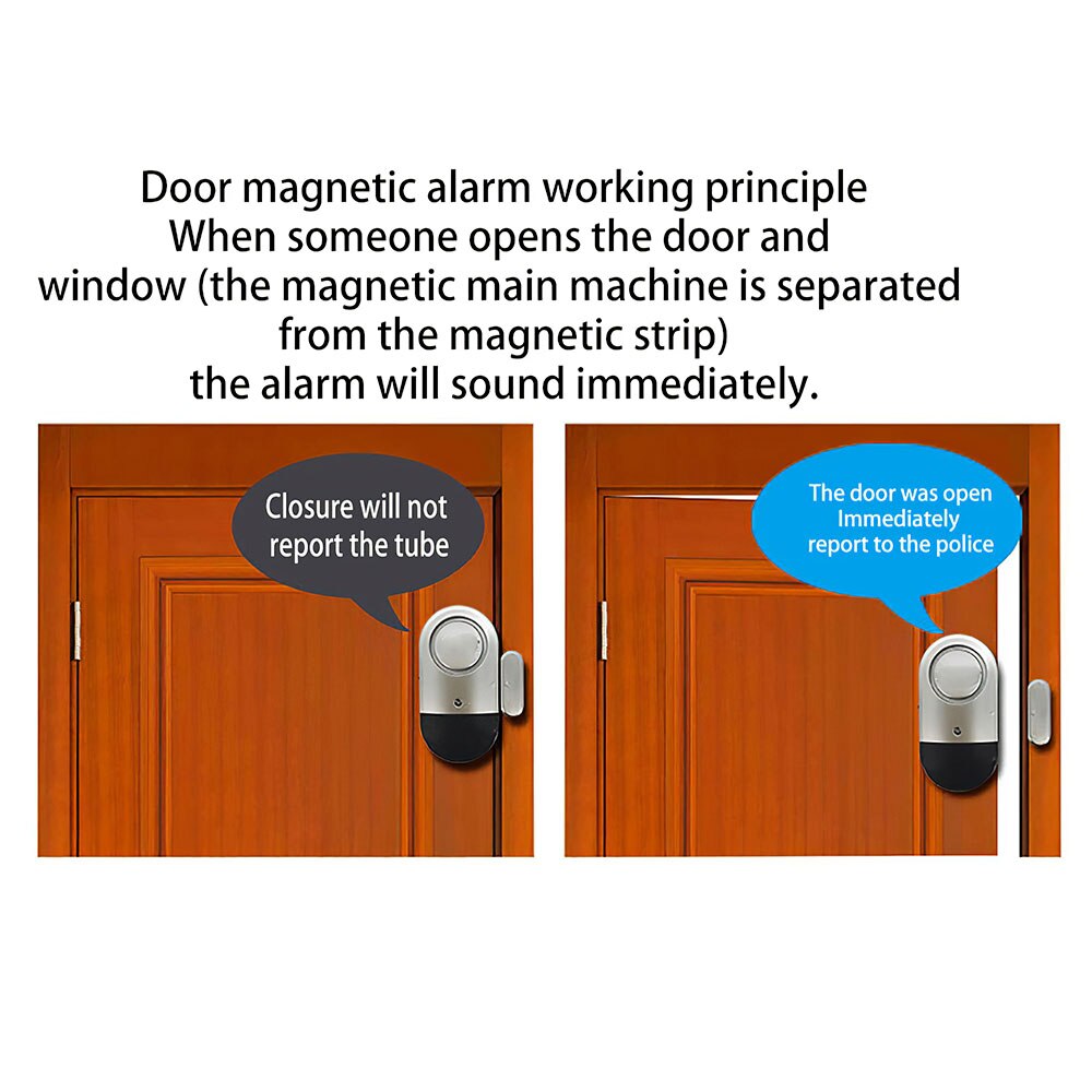 Wireless Door Window Sensors Alarm Entry Burglar Standalone Magnetic Independent Home Big Decibel Security 120dB Alarm Guardian