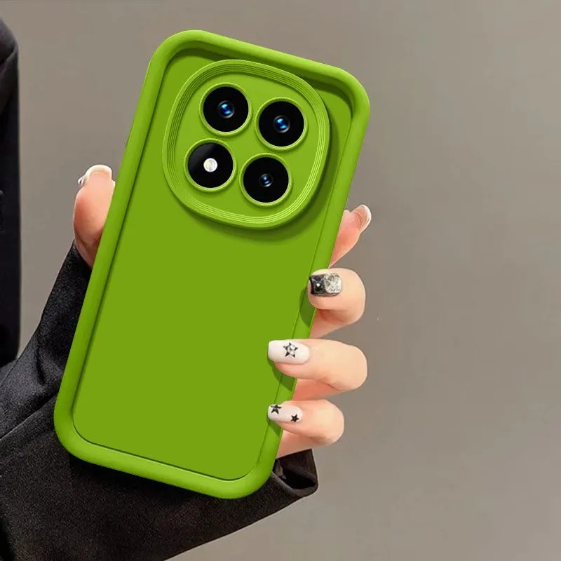 Funda de silicona para lente de cámara de Color sólido para Xiaomi Redmi Note 14 Pro Plus 4G 5G Funda contraportada: green / Para iPhone 16