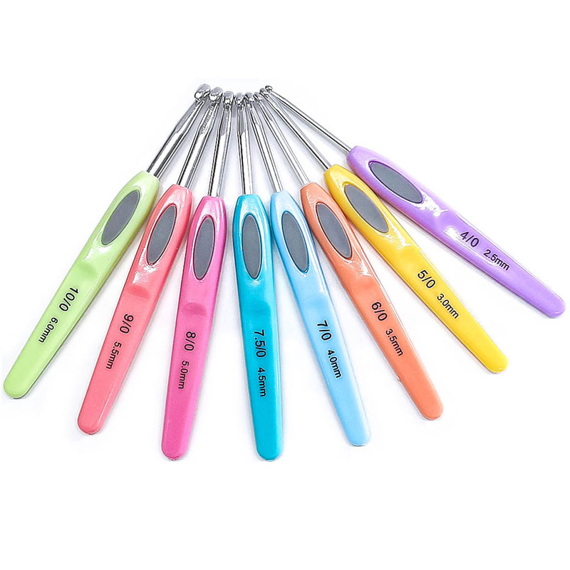 8Pcs/Set 2.5-6.0mm Crochet Hooks Aluminum Ergonomic Knitting Needle Hook Crochet Hook Knitting Needles for Crocheting Yarn Craft