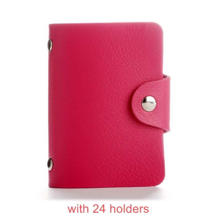 PU Leather Card Holder Card Case Women Credit Passport Card Bag ID Passport Card Wallet F073: pink card holder