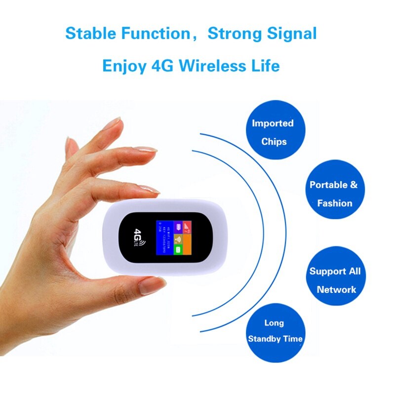 4g trådløs ruter mifi lte bil bærbar wifi mobil hotspot telefon internettenhet med sim-kortspor