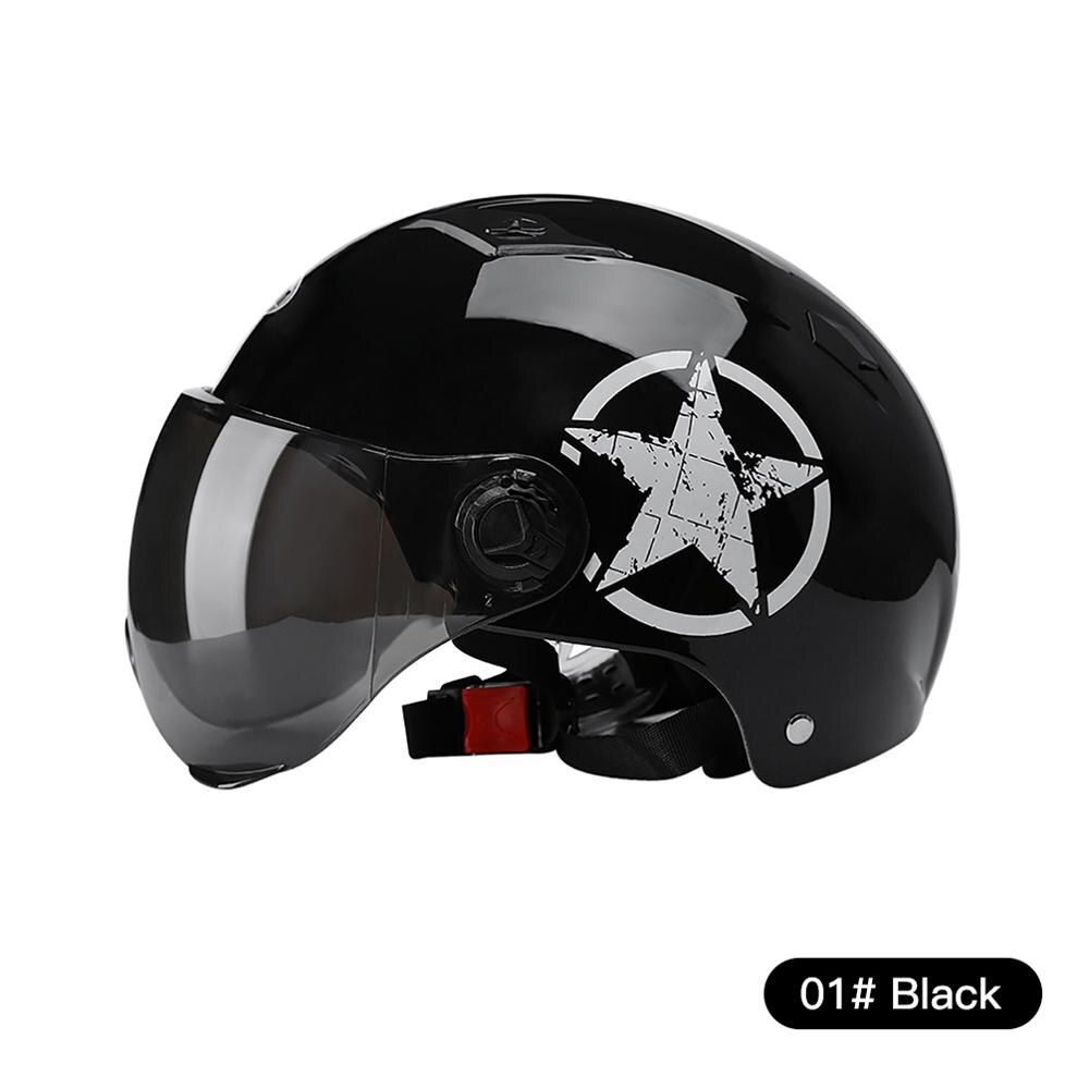 Casco de motocicleta eléctrica, protección solar, para Moto, Moto: Negro