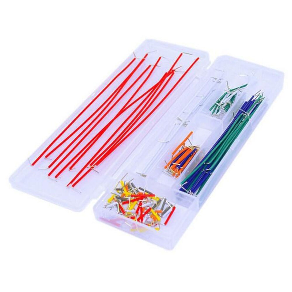140pcs Kit Ponticelli Jumper A Forma Di U Per Breadboard - Cavetti Di Diverse Lunghezze In Scatola Trasparente