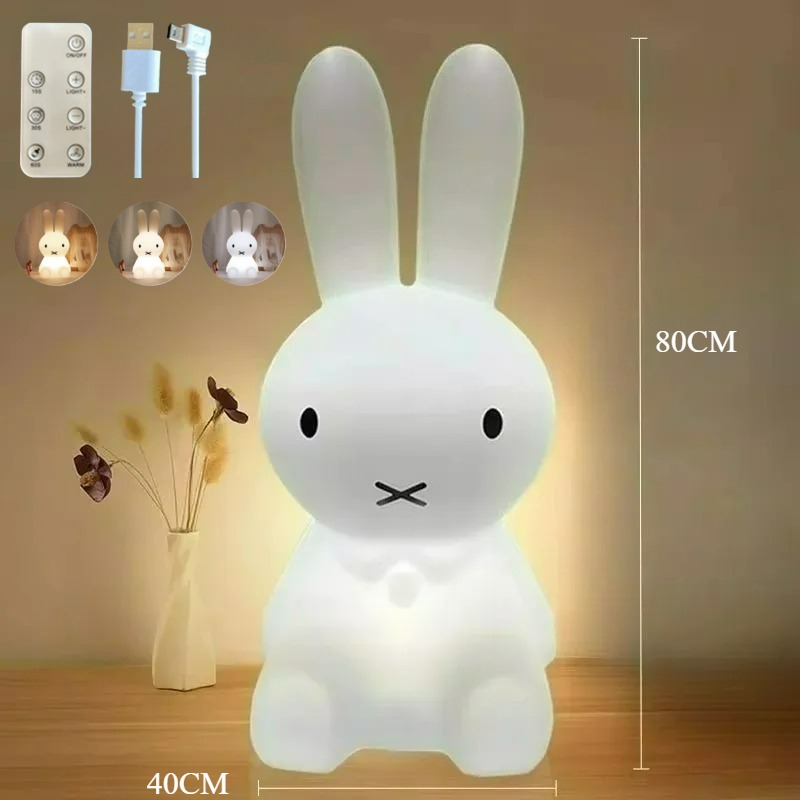 Lampe de bureau LED mignonne, éclairage ours lapin, lumière d'ambiance, dessin animé mignon, pour enfants, lampe de chevet de chambre à coucher, lampadaire de salon