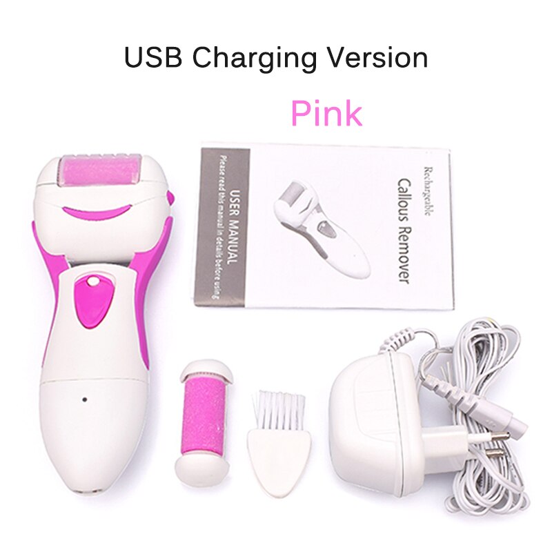 Top Sell Electric Pedicure Tools Foot Care Tool Pedicura Smooth Machine Callu Remover Foot File for Foot Heel Skin Hard Dry Dead: USB Version Pink
