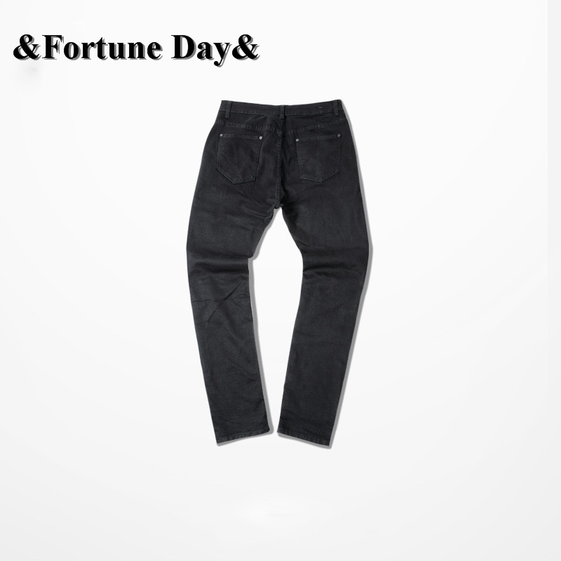 men black skinny ripped jeans Men's street hip hop swag Destroyed denim trousers Jogger motorcycle biker jeans