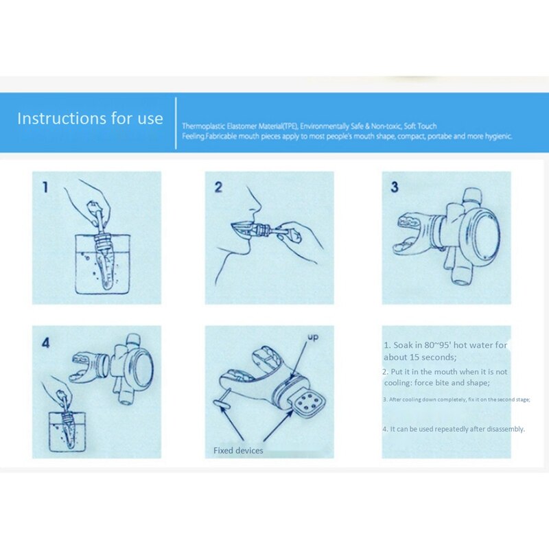 KEEP DIVING Universal Scuba Snorkel Regulator Diving Mouthpiece Anti Safety TPE Underwater Dive Breathe Tube