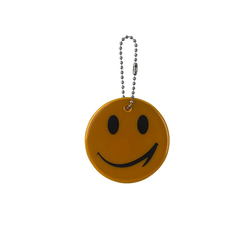 6cm schattige reflecterende smiley sleutelhangers, tashangers, accessoires, sleutelhangers voor zichtbaar verkeer, veilig gebruik 65mm: Goud