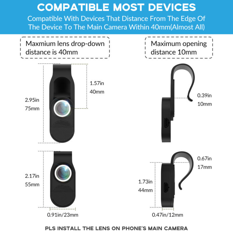 100X Mobile Phone Microscope Lens LED Cell Phone Microscope Lenses