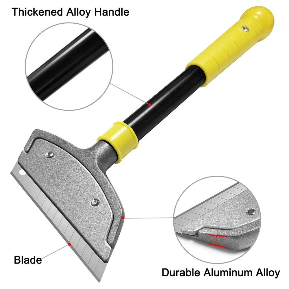 Heavy-Duty Long-Handled Scraper Wallpaper Stripping Tool Cleaning Glass Tool Scraper Floor Tile Remover Mini Razor Scraper Tool