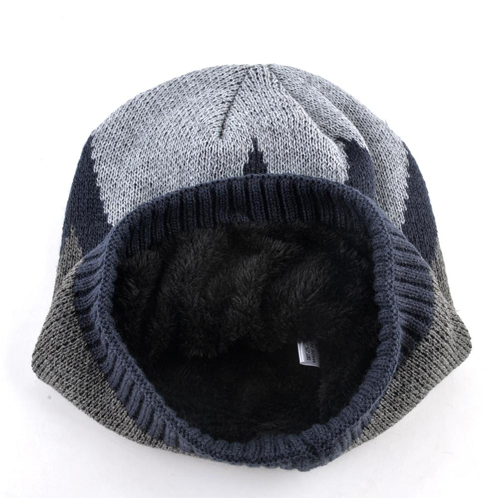Vinter menns beanies varm strikket fargetilpasning panseret caps hofte hopp skullies lue menn tykk uformelt strikket gorras