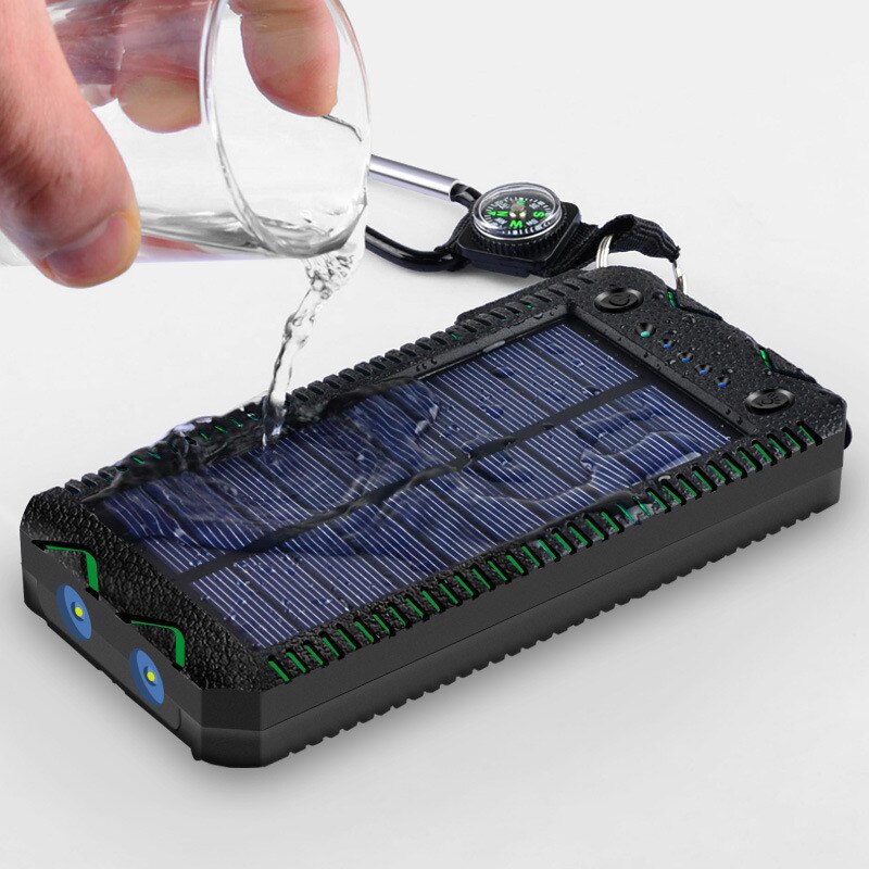 High capacity waterproof 80000 mah solar power bank external battery outdoor travel charger for xiaomi samsung iphone