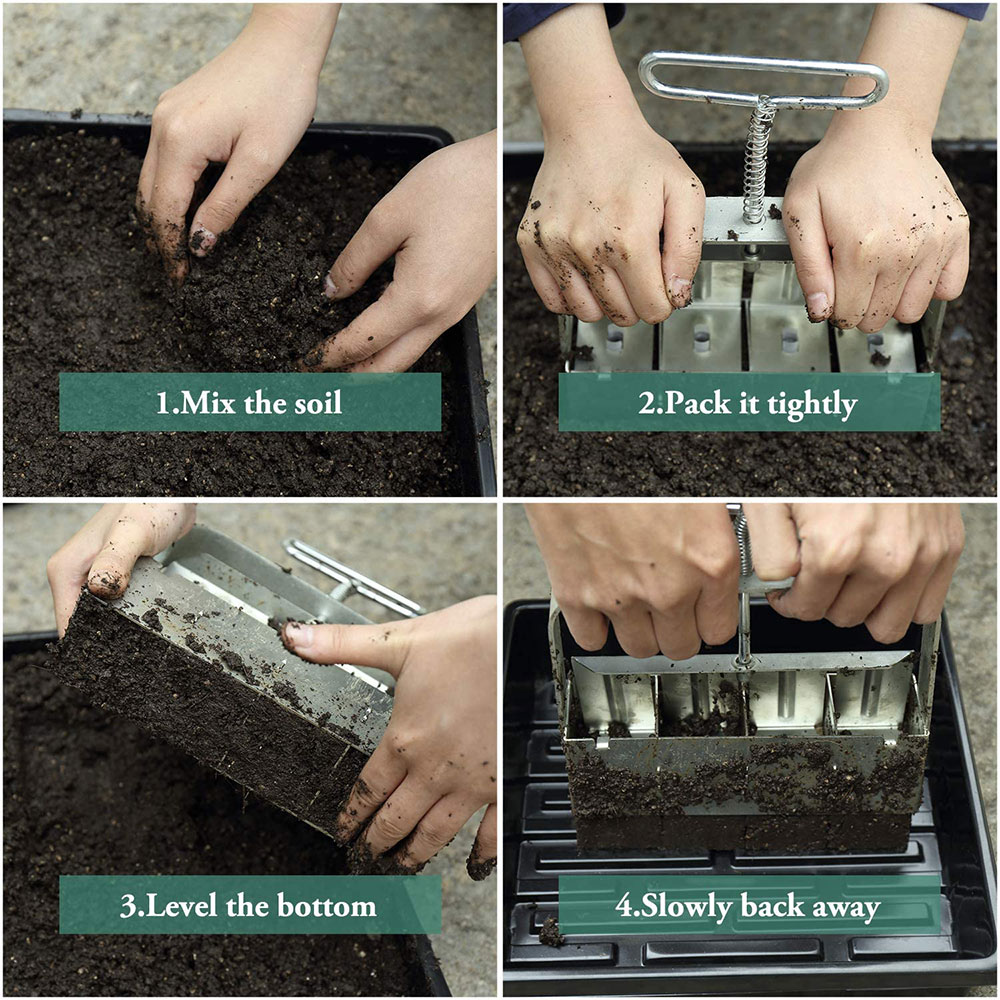 Manual Square Soil Blocker 2-Inch Soil Block Maker with Handle for Garden Tool-minimize The Damage To The Fragile Root System