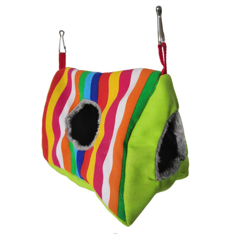 Nid d'oiseau câlin cabane perroquet Habitat grotte hamac suspendu Double trou sommeil lit D7YB: 2