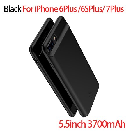 Thin Ultra Slim External Backup Battery Charger Case For iPhone 8 7 6 6s Plus PowerBank Charging Case Cover for iPhone 6 6s 7 8: i6 i6s i7 8Plus Blac