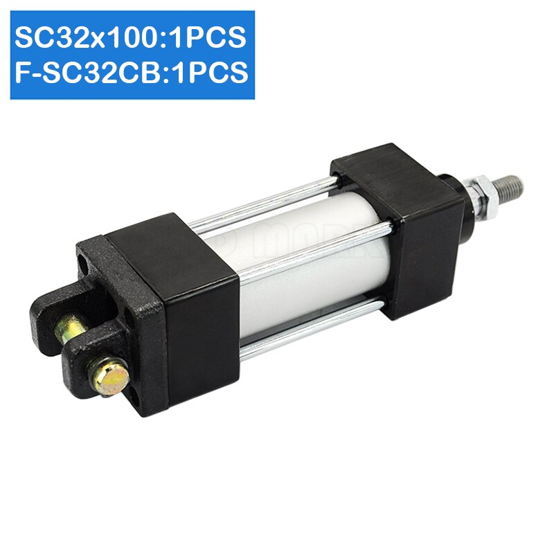 SC32X100 32Mm Boring 100Mm Slag Pneumatische Soorten Power Druk Zuiger Gecomprimeerd Telescopische Air Cilinder: F-SC32 CB / SC32X100-S