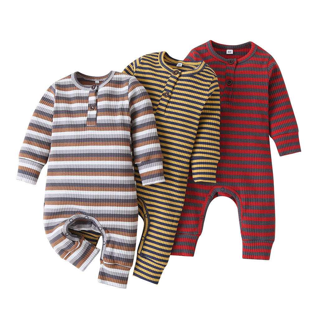 Automne à manches longues barboteuse bébé garçon fille barboteuse vêtements coton côtelé tenues unisexe infantile hiver une pièce combinaison pyjamas