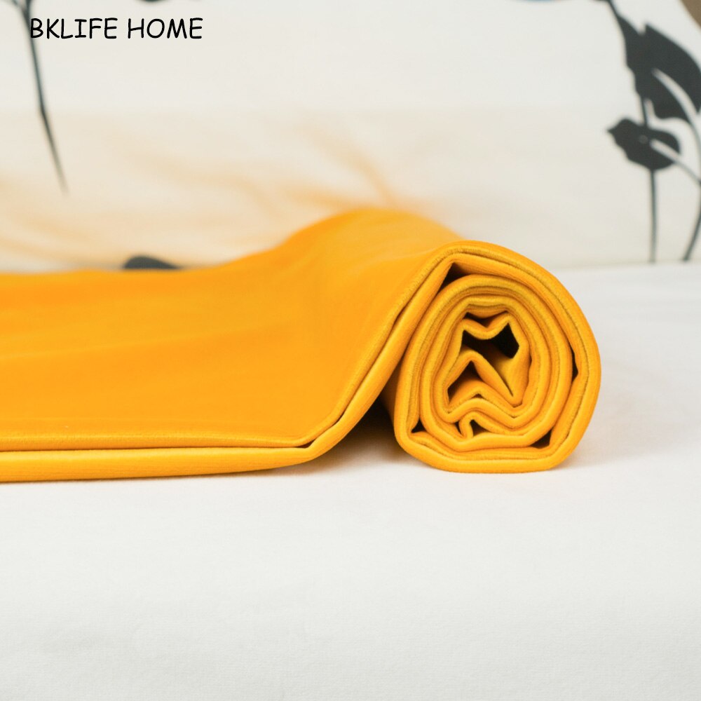 150cm bredde silke fløjl stof velour stof dug bord betræk gardin pude pude stof rød blå brun grøn: Orange gul