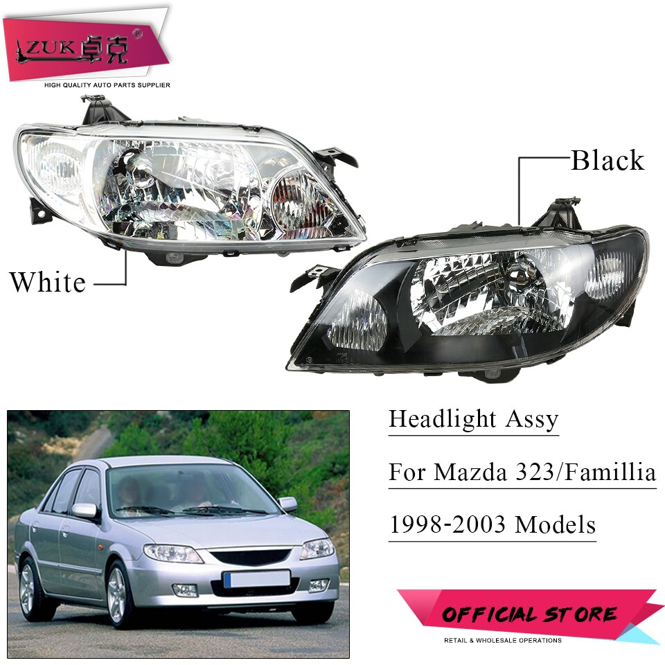 ZUK Front Bumper Headlight Headlamp For MAZDA 323 Familia Protege BJ 1998 1999 2000 2001 2002 2003 Front Head Light Head Lamp