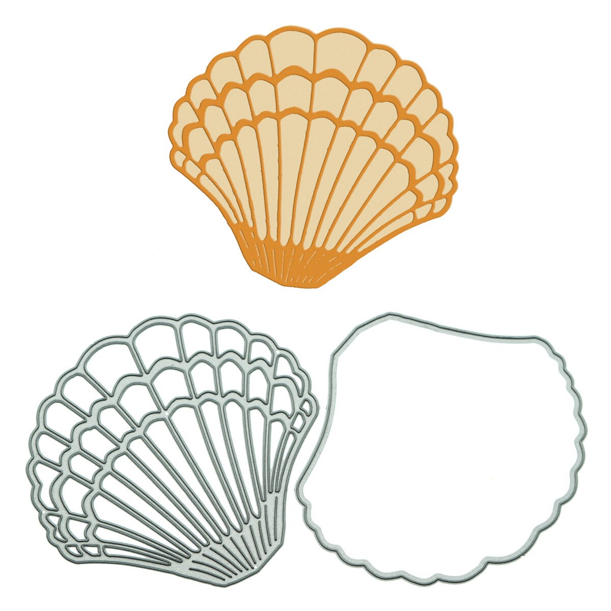 Large Size Layered Scallop Sea Shell Metal Cutting Dies For Scrapbooking Supply Cutter Stencil Clip Art Album Decorating