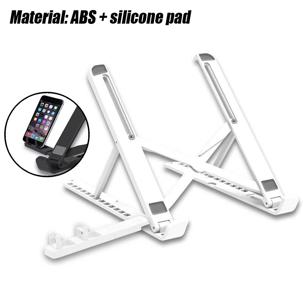 Verstellbarer, faltbarer laptopständer, universeller tragbarer desktop-notebook-halter, rutschfeste tablet-halterung, zubehör für macbooks: B weiß