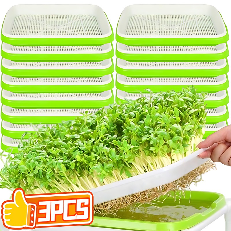 Microgreens Spruitbak Kiembak Hydrocultuurbak Dubbellaags Spruitplaat Kwekerijpotten Grondloze Teelt Planten