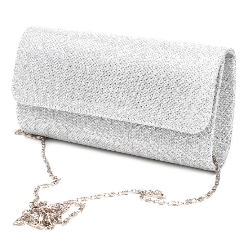 Thinkthendo populære kvinders aften skulder taske bridal clutch fest prom bryllup kuvert håndtaske: Sølv