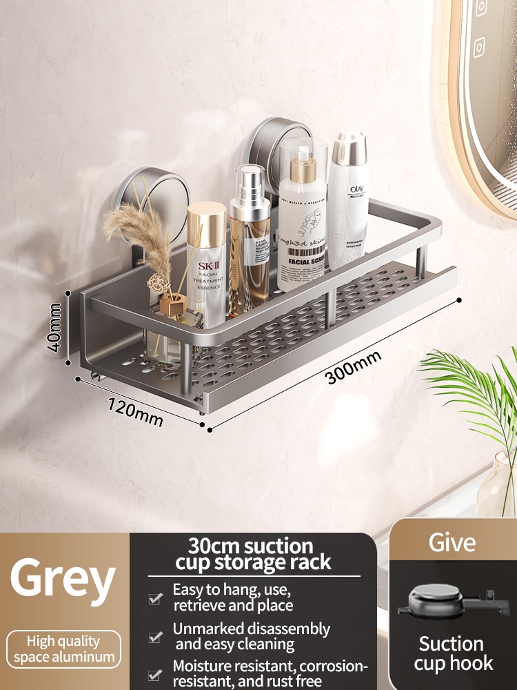 No Drill Suction Cup Suction Bathroom Rack Bathroo... – Grandado