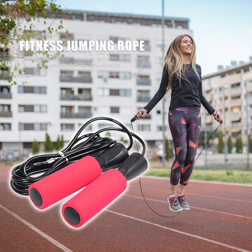 Justerbart hoppereb bærbare pvc sjippetove fitness træning træningsudstyr skumhåndtag springtråd voksne: B