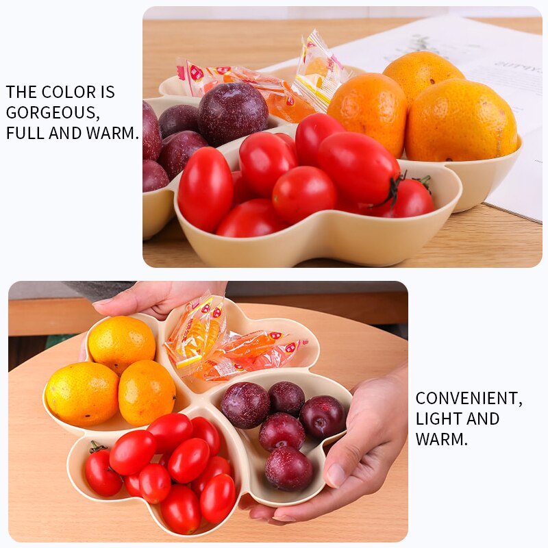 4-Compartment Appetizer Serving Tray Snack Plate Platter