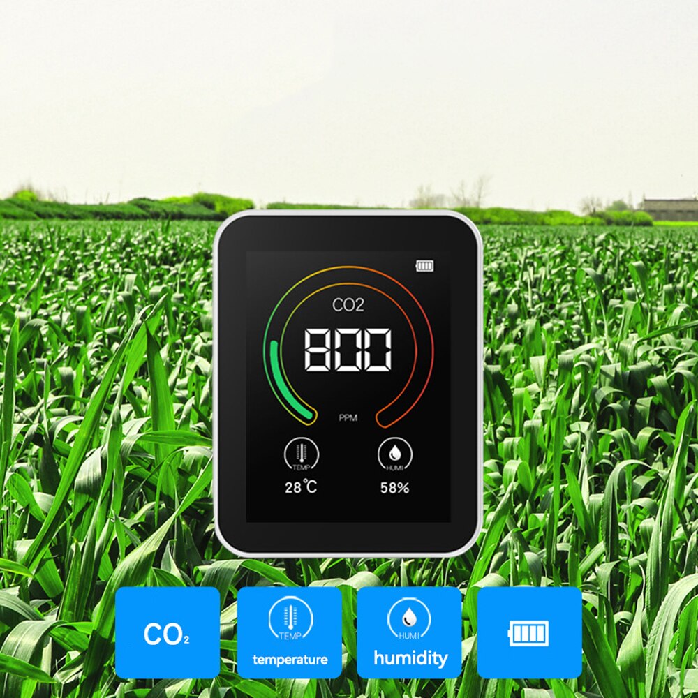 CO2 meter Intelligent Big Screen CO2 Temperature Humidity Multipurpose Detect Tool Testing Instrument Home Air Monitor