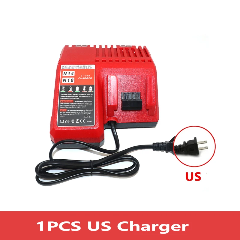 NEUE 18V Für Milwaukee M18 M18B6 18V XC 12Ah 9Ah Li-Ion Akku 48-11-1860/Ladegerät akku: MULTI