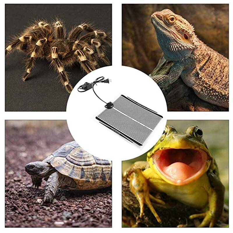 CRAWLMIRACLE 15W Reptile Heating Pad with Temperature Control Reptile Pet Under Tank Warmer Pad Terrarium Heat Mat for Bearded D