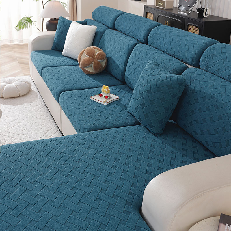 Elastic Sofa Cover Luxury Adjustable Elastic Couch Cover for Living Room Sofa Seat Cover 1 2 3 4 seat l shaped full set: apple green / 60*120cm