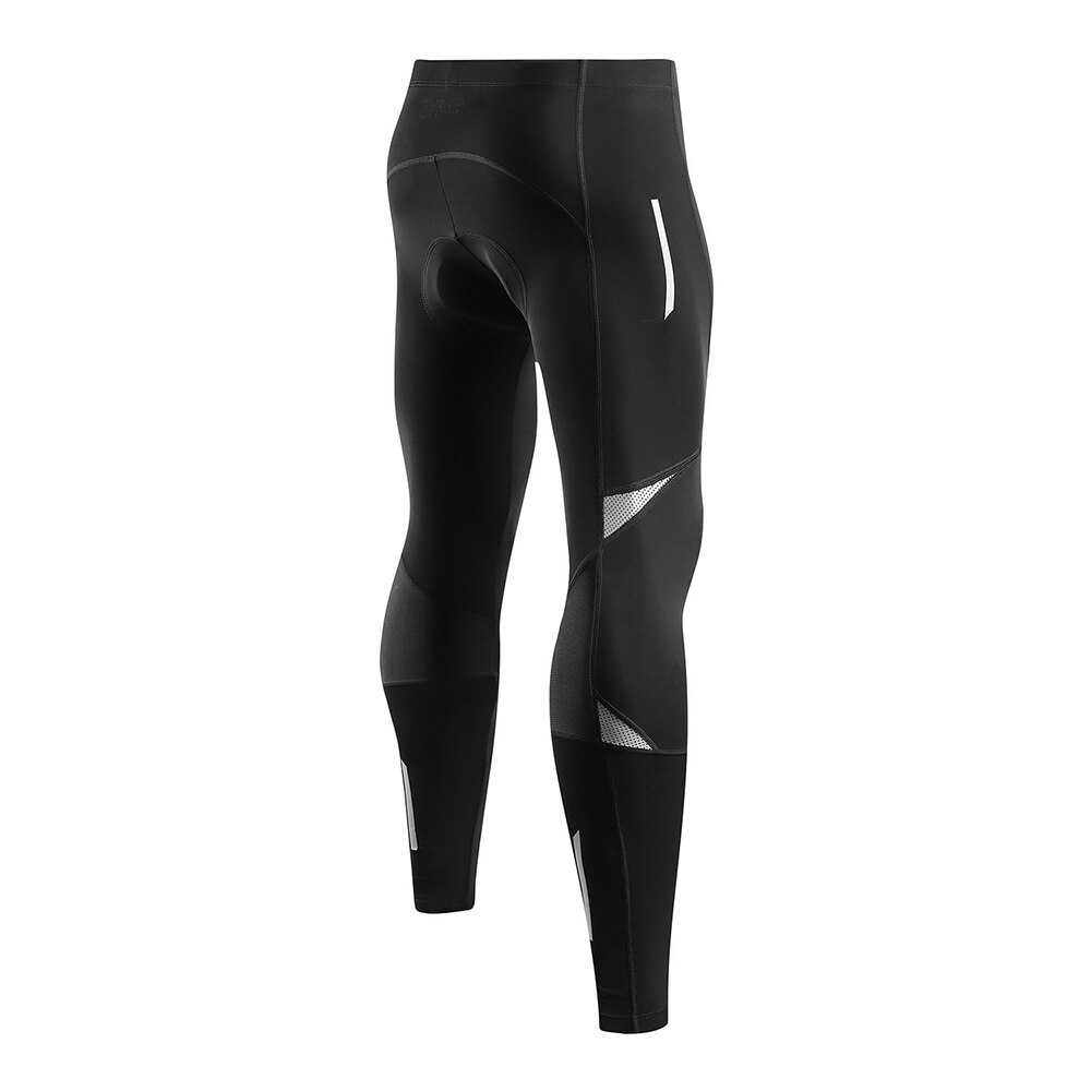Pantalones de bicicleta reflectantes para hombre, mallas largas de compresión, acolchadas con Gel, para exteriores