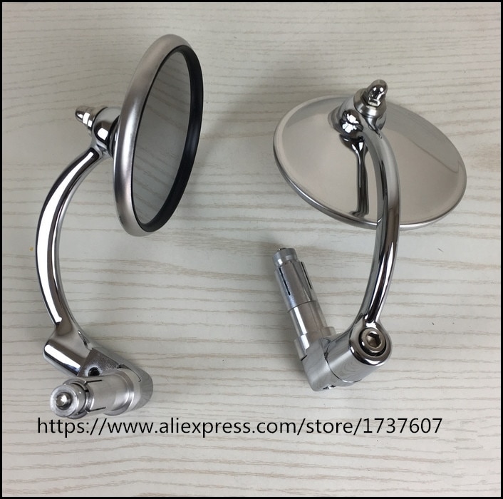 1pair cafe racer Motorcycle Rearview Mirrors /Stainless steel stem Vintage motorcycle Side Mirrors