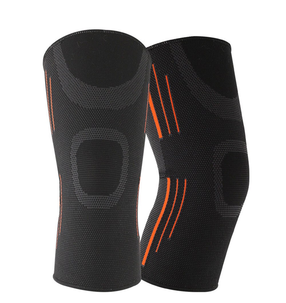 1pc elastiske sports knæpuder åndbar støtte knæbøjle løb fitness vandring cykling knæbeskytter: M