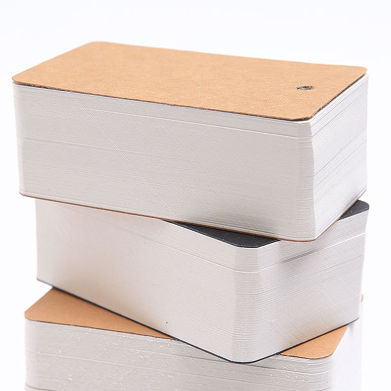 100 Sheets Heavy Index Cards Blank Study Cards with Binder Ring Memo Card DIY Note Book Message Card with Loose Leaf Ring