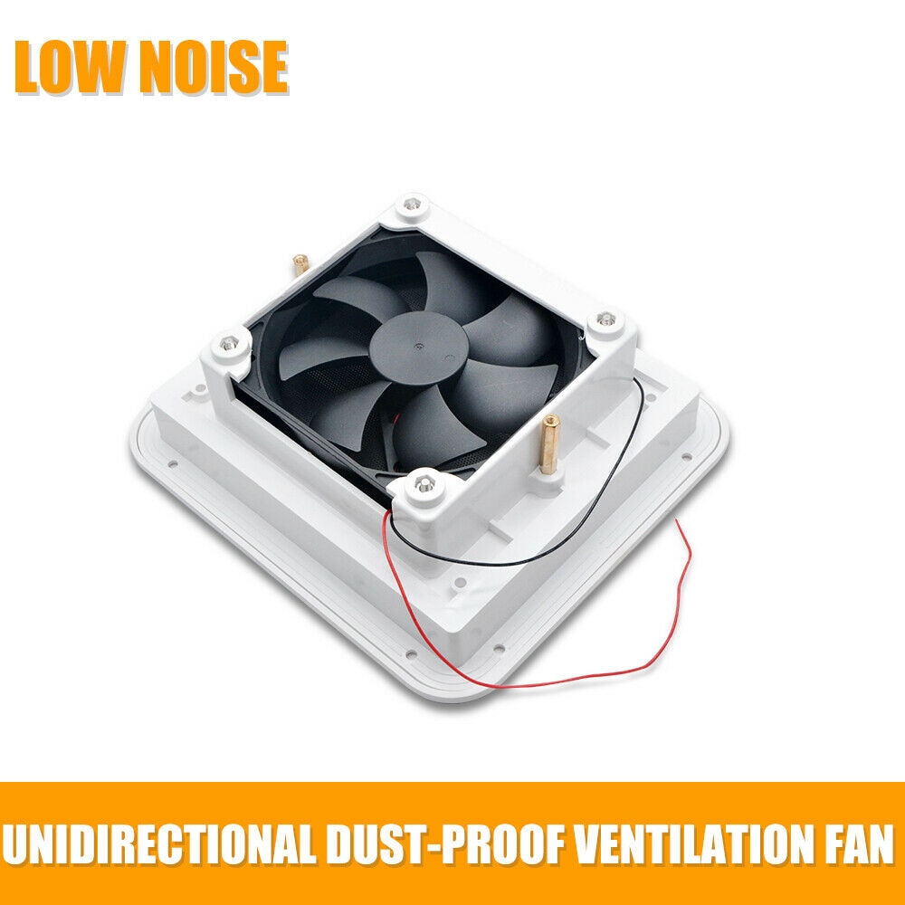 12V Side Exhaust Outlet Unidirectional Dust proof Ventilation Fan Caravan Van RV Mute One-way Dustproof Ventilation Fan
