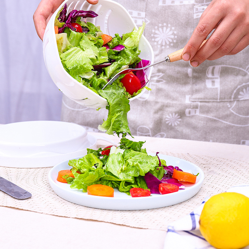 Saladesnijder, kom, fruithakker, snijmachine, multifunctionele salademaker, fruit- en groentesnijder, keukengadget, snijder